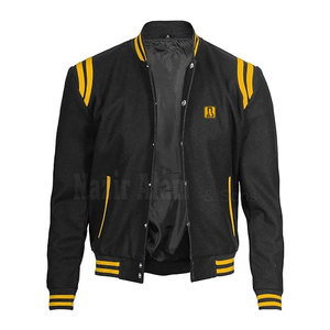 Chaqueta Letterman para Hombre con Mangas de Cuero Premium, Cuerpo de Lana y Ribete Tejido, Estilo Urbano Casual - Product Image 4