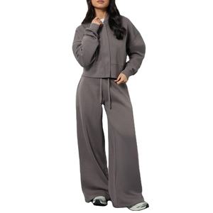 Conjunto Deportivo para Mujer con Pantalones Anchos, Ropa Cómoda para Invierno / Precio de Fábrica para Compradores al por Mayor, Servicio OEM, Diseño con Logotipo Personalizado - Product Image 1