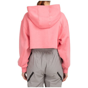 Super Soft Autumn/Winter Knitted Printed Solid Front Logo Casual Gym Cropped Workout Women's Hoodies Loose Fit Crop <b>Top</b> Hoodie - Product Image 3