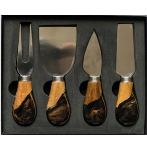 Juego de Cubiertos de Madera Natural Único con Mango de Resina, Vajilla Elegante para Mesa de Comedor en Casa u Hotel, Utensilios de Cocina - Product Image 6
