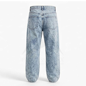 Mens Denim Acid Wash Baggy Jeans Oversized Fit Loose Vintage Washed Streetwear Casual Wear Retro Style Fashion Apparel - Product Image 2