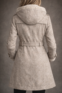 Manteau en laine fait main, manteau d'hiver à capuche avec doublure amovible - Product Image 3