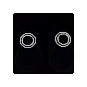 Ensemble collier et boucles d'oreilles en or 14KT au design unique avec des diamants de laboratoire du fabricant indien - Product Image 3