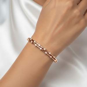 0.876CTW Round <b>Set</b> Double Row Diamond <b>Bangle</b> Bracelet - Product Image 6