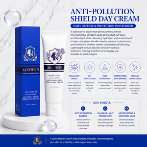 Crème de jour AESTHEIN Anti-Pollution Shield à la Niacinamide 50ml, nourrissante, barrière de protection à base d'extrait d'escargot, K-Beauty en flacon et boîte - Product Image 4