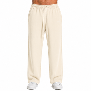 Pantalon de survêtement homme épais, coupe droite, ourlet ouvert, imprimé en relief, coupe ample et décontractée, avec logo personnalisé - Product Image 6