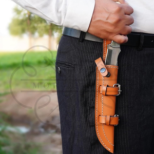 Étui en cuir marron fait main de qualité supérieure pour couteau à lame fixe avec boucle réglable pour ceinture, housse en cuir pour la chasse, le camping et les activités de plein air - Product Image 6
