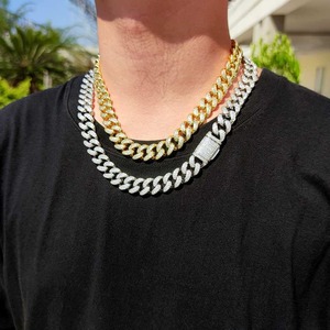 Cadena Cubana de Diamantes Chapada en Oro de Alta Calidad, Collar Estilo Hip Hop para Raperos, Accesorios de Moda para Venta al Por Mayor - Product Image 6