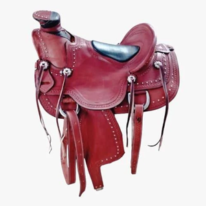 Selle de cheval Western artisanale de qualité supérieure en cuir véritable de Bourgogne, équipement d'équitation confortable et durable pour la randonnée et le ranch - Product Image 3