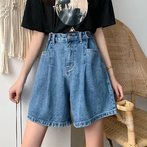 Shorts de Mezclilla para Mujer, Clásicos, Vintage, Cintura Media, Formales, Ecológicos, de Secado Rápido, Azules, Rectos, Verano, Estilo Y2K, con Bolsillos, Tipo Cargo - Product Image 5