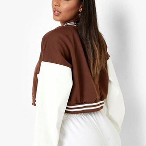 Chaqueta universitaria al por mayor para mujer, logotipo personalizado del fabricante, alta calidad, 100% lana, poliéster, diseños personalizables. - Product Image 2