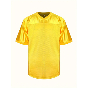 Custom Men's American Football Practice Jersey Red Mesh V Neck Short Sleeve Breathable Anti-Bacterial Lightweight Custom Logo - Product Image 1