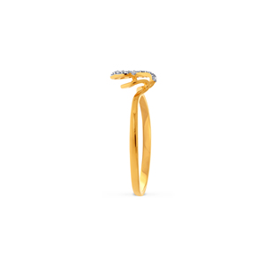 Bague en or jaune pour femme avec diamant taille brillant rond, design romantique, bijou de fiançailles et bague de demande en mariage - Product Image 3