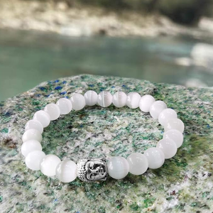 High Quality Selenite <b>Beads</b> Buddha <b>Bracelet</b> Romantic Gift Fashion Charm Jewelry for <b>Men</b> Women Energy Meditation - Product Image 2