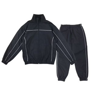 Nuevo Diseño, Conjunto Deportivo de Nylon con Franjas Reflectantes 3M, Chaqueta Deportiva Negra para Hombre - Product Image 1