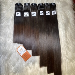 Ready to Ship Brown Tip Bone Straight Bundles Raw Vietnamese Human <b>Hair</b> Full Length 6'' - 32'' Wholesale Supplier - Product Image 4
