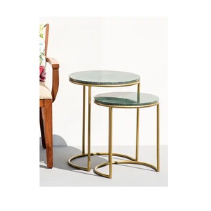 Modern Brass <b>Nesting</b> Coffee <b>Table</b> With Tempered Glass Top Metal Frame Living Room Furniture - Product Image 5
