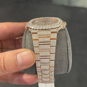 Reloj Automático de Lujo Estilo Antiguo, Oro Rosa, con Diamantes, Hip Hop, Acero Inoxidable, Mecánico, Brillante - Product Image 4