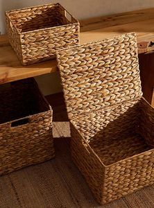 Minimalist Eco-Friendly Flexible Decorative Water Hyacinth Box Vietnam Sun-Cured Natural Fiber Sundries Organizer <b>Bin</b> - Product Image 4