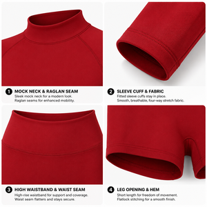Conjunto de Yoga sin Costuras de Cintura Alta para Mujer, Ropa de Gimnasio, Top Corto de Manga Larga y Pantalones Cortos Deportivos, Conjunto Deportivo de 2 Piezas, Ropa Deportiva Activa - Product Image 4