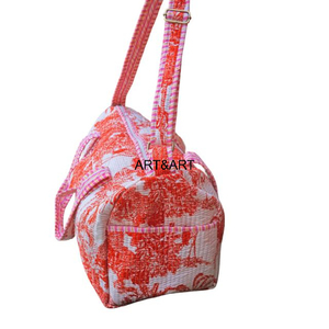 กระเป๋าโท้ทผ้าฝ้ายแท้ 100% สีสันสดใส งานแฮนด์เมด ขนาดใหญ่ แบบมีซิปเปิด-ปิด สไตล์วินเทจ เหมาะสำหรับผู้หญิง นักเดินทาง และกระเป๋าเดินทางสำหรับวันหยุดสุดสัปดาห์ - Product Image 3