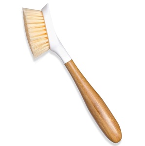 Wooden Dish <b>Brush</b> Set 4 Natural Bristle Replacement Heads with 1 Sturdy Wooden Handle Sisal Kitchen <b>Scrub</b> <b>Brush</b> for Pots Pans - Product Image 4
