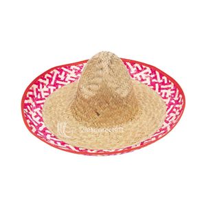 Natural Wicker Grass <b>Braided</b> Sombrero Wide Brim Striped Mexican Hat Unisex Adult for Festival Season - Product Image 4