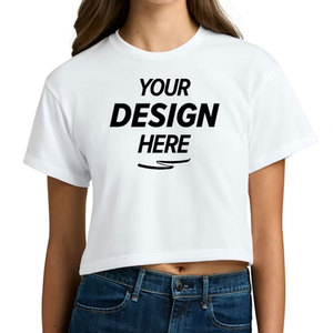 Wholesale Clubwear Women <b>Crop</b> T-Shirt Summer Mesh See Through Short Sleeve Cropped Tee Shirt Custom Logo USA Hot Seller - Product Image 1