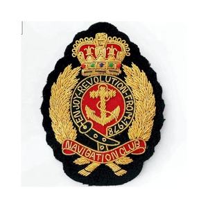 Écusson brodé à la main OEM de haute qualité, motif bouillon d'or, personnalisé pour blazer et chapeau, 3D, à coudre, fil brillant - Product Image 1