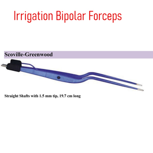 Pinzas de irrigación bipolares rectas Scoville-Greenwood, aisladas, punta de 1.5 mm, 19.7 cm de longitud, CE - Product Image 2