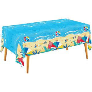 Fournitures pour fête de piscine d'été, thème plage, nappe en plastique jetable, housse de table imperméable - Product Image 1