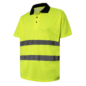 High Quality Reflective <b>Half</b> <b>Sleeves</b> Polo <b>Shirt</b> for Men's Construction Workers OEM Custom Logo Safety <b>T</b>-<b>Shirts</b> - Product Image 2