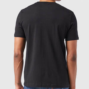 Camiseta Negra Lisa para Hombre, Precio al por Mayor, Corte Holgado Informal, Material de Algodón, Ropa Deportiva, Camiseta para Hombre con Logotipo Personalizado - Product Image 5