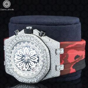 Montre de luxe Charm Jewells en acier inoxydable pour homme, cadran analogique, boîtier serti de diamants, mouvement mécanique 40 mm, bracelet en acier inoxydable, date automatique - Product Image 4