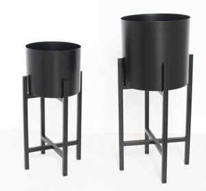 Rustproof Iron Planter <b>Pot</b> for Indoor and Outdoor Gardening Use Multi-Purpose Metal Plant <b>Pot</b> with Stand for Home and Office - Product Image 2