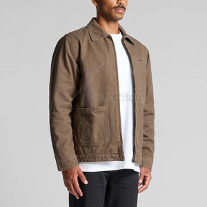 Custom Design Winter <b>Canvas</b> <b>Jacket</b> with Front Logo 100% Cotton Soft Inner Lining Durable Stitching Casual Streetwear Style - Product Image 2