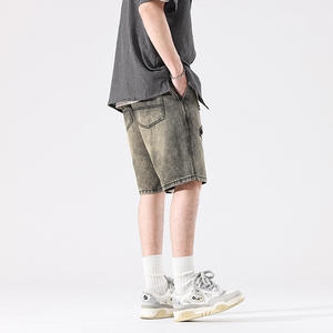 Heavyweight Acrylic Stone Rivets High Designer Carpenter Denim Shorts Custom Men Summer OEM Service Embroidery Solid Mid - Product Image 6