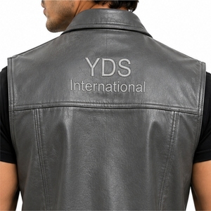 Custom Men's Genuine Leather Winter Breathable <b>Vest</b> <b>Utility</b> Design Comfort Fit Custom Made Multi Pocket Premium Quality - Product Image 6