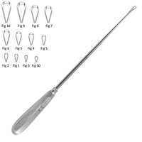 Poignée de canule de greffe de graisse en acier inoxydable avec sonde longue et embout en boucle