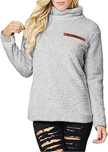 Sweat à capuche en polaire sherpa pour femme, pull chaud en peluche, sweat-shirt d'hiver doux et moelleux pour femme - Product Image 3
