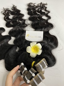 Cinta de cabello virgen ondulado natural en extensiones cruda sin procesar sin desprendimiento ni enredos Fabricado en Vietnam - Product Image 4