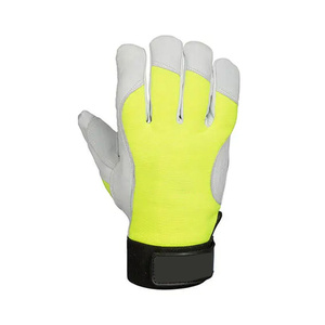 Gants de travail en cuir de chèvre de qualité supérieure, flexibles, résistants à la chaleur, durables, avec bracelet réglable, pour mécaniciens et jardiniers - Product Image 3