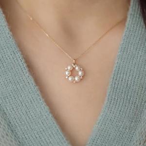 สร้อยคอมุกพวงมาลัยดีไซน์คลาสสิกพร้อมโซ่ S925เงินคล้องคอสร้อยคอแฟชั่นอเนกประสงค์ - Product Image 1