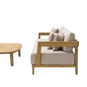 Juego de Muebles de Exterior de Teca Premium ARTERRA, Sofá de Lujo con Asientos Profundos, Sillón y Mesa de Centro para Proyectos de Villas y Resorts - Product Image 4