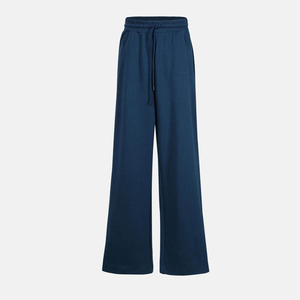 Women High Waist Solid Canvas <b>Flared</b> Track Pants Elastic Pockets Drawstring 100% Cotton Eco-Friendly Winter <b>Leggings</b> Casual - Product Image 1