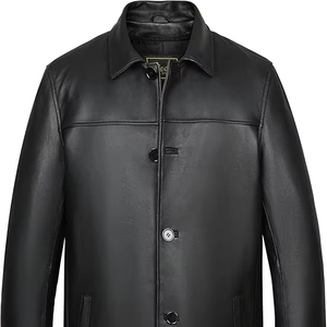 Veste en cuir pour homme de créateur, style punk, col montant, pour jeunes hommes, vente en gros - Product Image 1