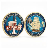 Monedas de recuerdo de París esmaltadas y bañadas en oro, de imitación moderna/antigua, personalizadas de zinc, de Francia, con pin de esmalte suave personalizado, monedas metálicas redondas