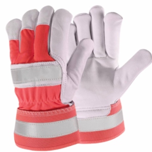 Guantes de Seguridad Industriales Canadienses de Cuero Florido Fluorescente de Grano Grueso, Textura Lisa, Ajuste Cómodo para la Mano, Certificación CE - Product Image 2