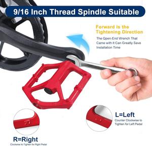 Pedales para Bicicleta de Montaña, Pedales Planos para Carretera/MTB, Antideslizantes, Ligeros, de Aleación de Aluminio, Ultraligeros, con Rodamientos, para Bicicletas BMX y MTB - Product Image 6