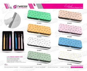 Pinzas de extensión de pestañas de suministro personalizado de calidad superior Herramientas de injerto de acero inoxidable Etiqueta privada Fibra de volumen de cejas - Product Image 6